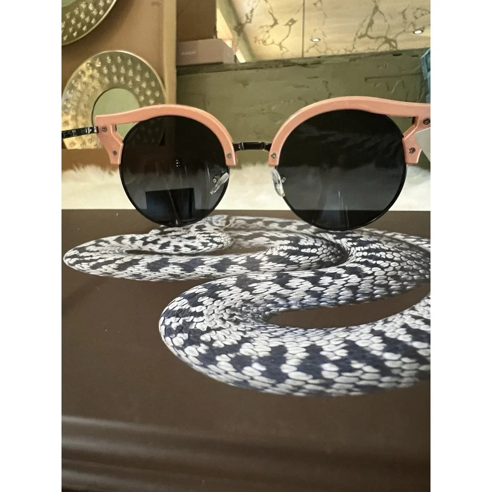 2 Pair Joes Jeans Round Sunglasses UV Protection‎ Satin Blush Gunmetal Grey NWT
